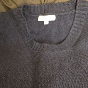 Burberry Men's Navy Crewneck Wool Sweater